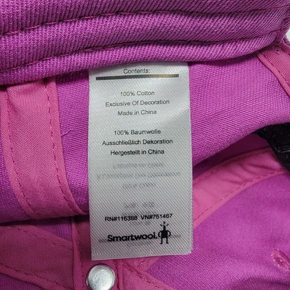 Smartwool Logo Ball Cap Festive Fuchsia Pink Cotton Adjustable New - Picture 10 of 13